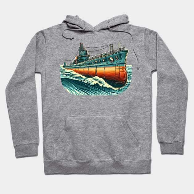 Submarine Hoodie by Vehicles-Art